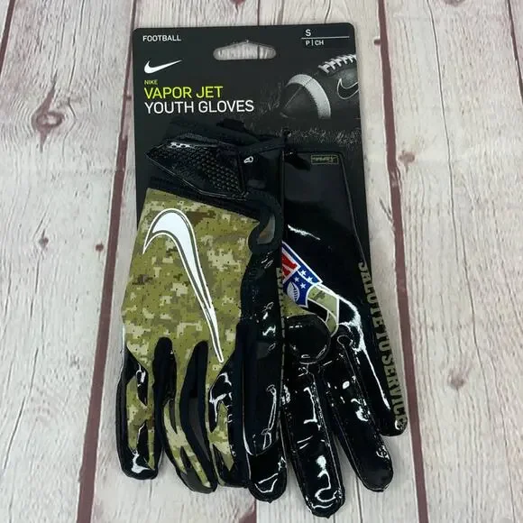 Nike Vapor 6.0 Jet Football Gloves NFL Logo Salute To Service Camo Youth Size S - Picture 4 of 7